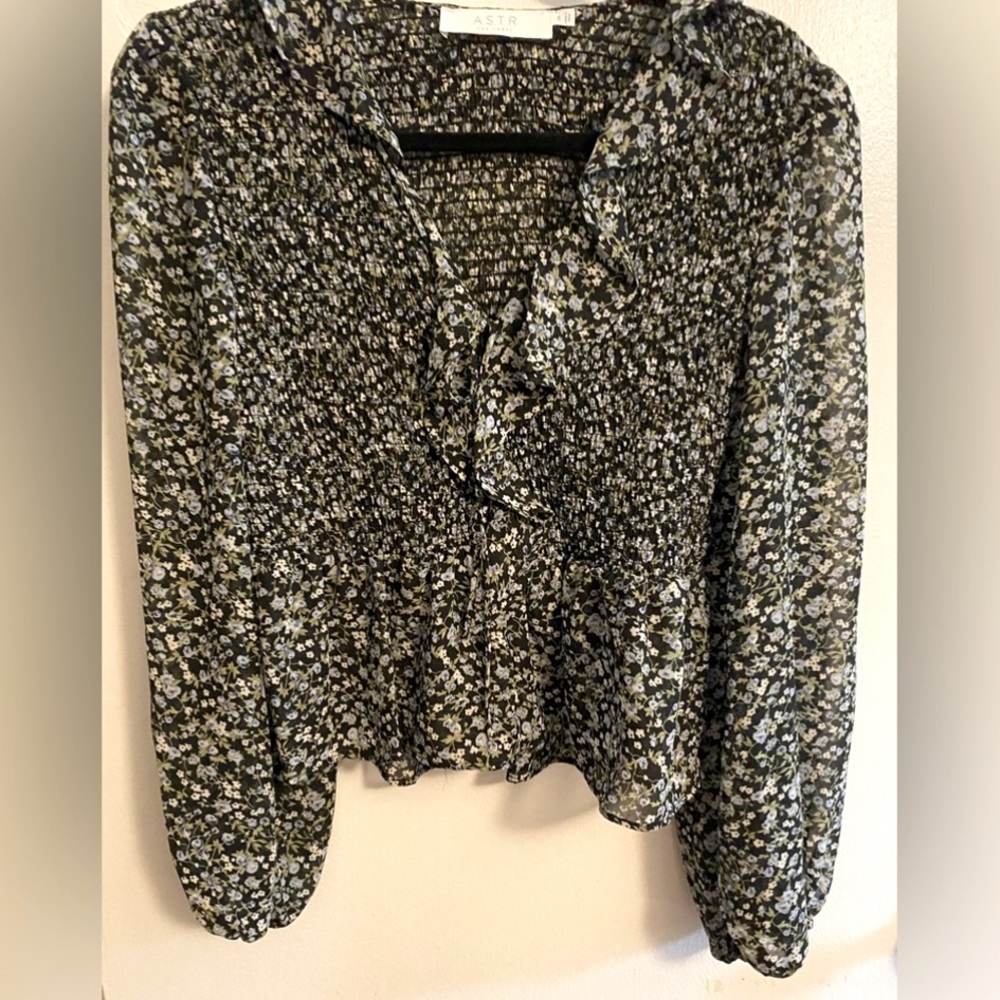 Astr Black & White Cold Shoulder Top